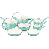 GreenPan Rio 12pc Ceramic Non-Stick Cookware Set, Turquoise -