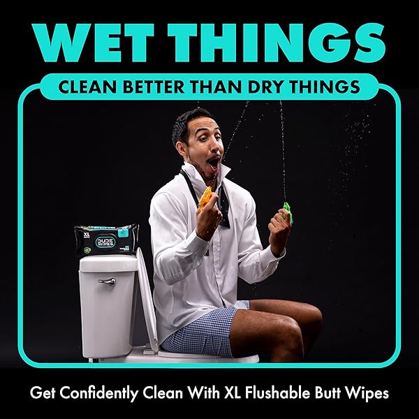 DUDE WIPES – FLUSHABLE WIPES – 6 PACK, 288 COUNT – MINT CHILL – VITAMIN-E, ALOE, EUCALYPTUS & TEA TREE OILS – SEPTIC AND SEWER SAFE