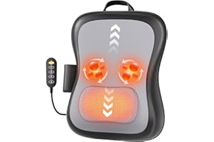 Zorynae Shiatsu Back and Neck Massager for Pain Relief Deep Tissue, Up and Down Rolling Back Massager with Heat, 3D Kneading Massage for Office Home Car, Birthday Gifts for Women Men Mom Dad