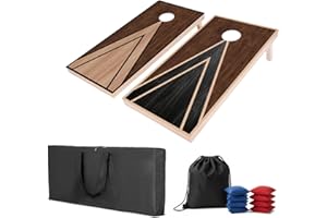 4×2FT Cornhole Set-Wooden Corn Hole Boards Bean Bag Toss Game Set, with 8 Corn Hole Bags,2 Cornhole Boards and a Carrying Cas