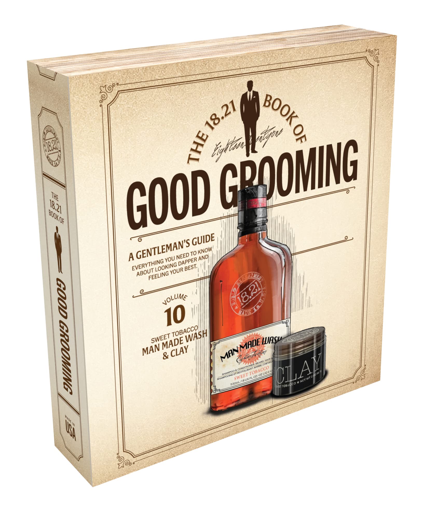 18.21 Man Made Book of Good Grooming Volume 10 Set - Sweet Tobacco for Men 2 Pc