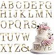 27 Pcs Acrylic Cake Toppers, Gold Cake Letters Topper, DIY Custom Cake Topper, Personalized A-Z Alphabet Decoration for Cake, Name Cupcake Toppers for Wedding Anniversary Baby Shower Birthday Party