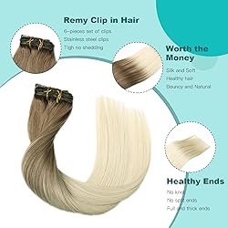 SURNEL Hair Extensions Clip Ins Ash Brown to