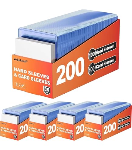1000 Card Sleeves, Clear Hard Sleeves for Cards, 3