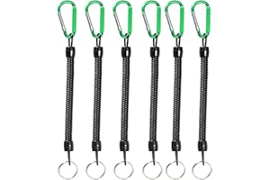 FANGBLUE 6Pcs Fishing Lanyards with Carabiner Boating Ropes Retention Ropes Holder Pliers Lip Bass Fishing Tackle for Safe Keeping Fishing Rod