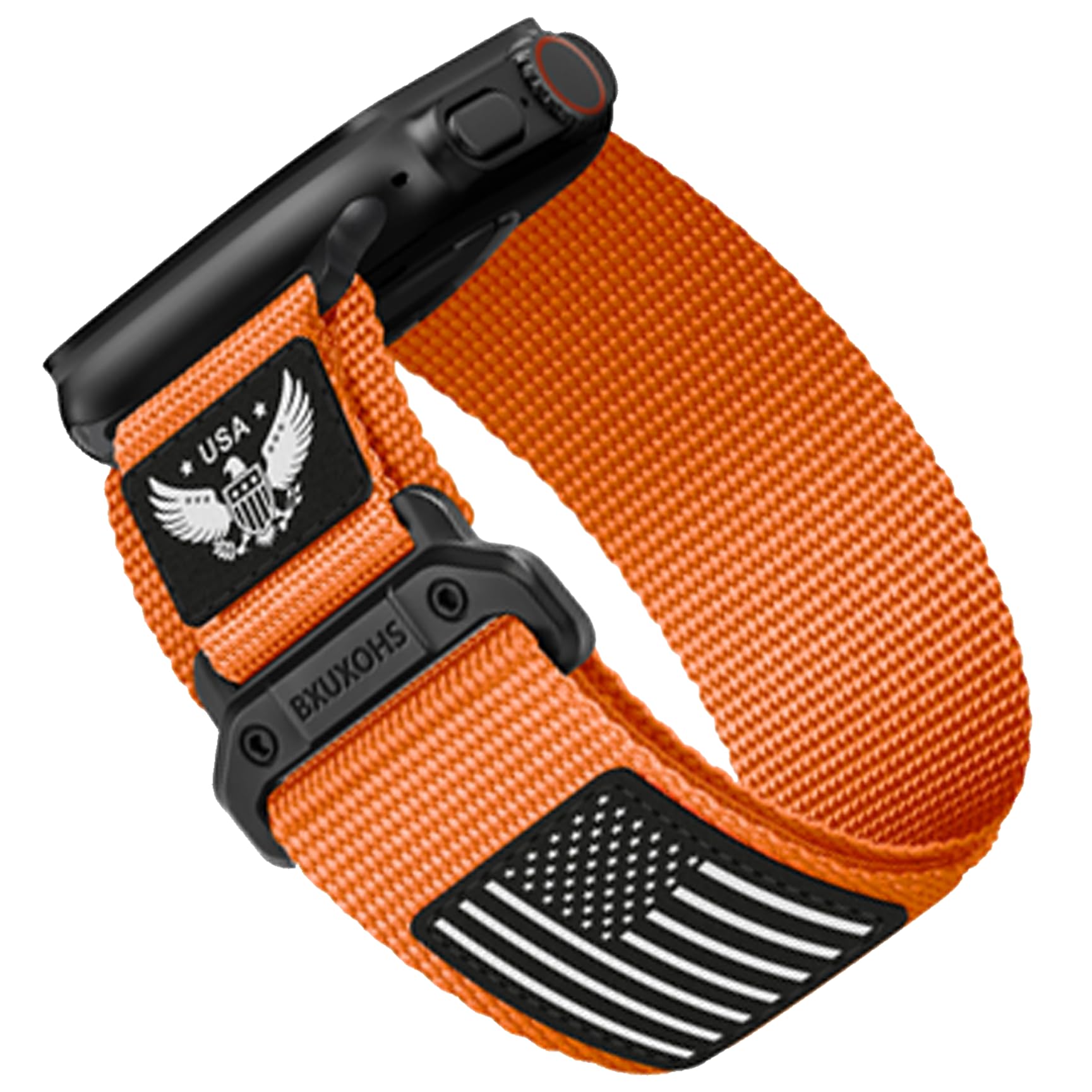 Rugged Nylon- Compatible with Apple Watch Ultra 3/ Ultra 2 Band 49mm Men,Tactical Soft Woven Stars- Stripes Flag Sport Strap for iWatch Bands 46mm 45mm 44mm 42mm Series 11 10 9 8 7 6 5 4 3 2 1 Se