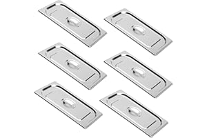 BIEAMA 6-Pack 1/3 Size Steam Table Pan Lid with Handle, NSF Hotel & Catering Food Pan Cover