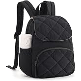 BAGSMART Mini Backpack for Women, Cute Puffer Flap Daypack Purse | Small Backpack Lightweight Quilted with iPad Sleeve, Hidden Back Pocket and Quick-Access Storage for Campus, Work and Travel