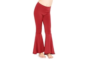 STRETCH IS COMFORT Girls Stretch Bell Bottoms Flare Pants Little | Big Kid Ruffle Bootcut Leggings