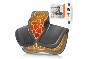 HOMLYNS Graphene Heating Pad for Neck and Shoulders, Weighted Electric Neck Heating Pad for Pain Relief, 6 Heat Levels & 4 Ti