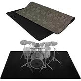 IBVIVIC Drum Mat, 4 x 5.3Ft Drum Carpet Drum Rug with Non-Slip Grip Bottom | Drum Pad Tightly Woven Fabric Area Carpet for Drummers, Black