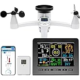 Urageuxy Weather Station Wireless Indoor Outdoor WiFi Weather Stations with Rain Gauge and Wind Speed/Direction,Temperature, Humidity, Weather Forecast, UV/Light, Moon Phase and Alarm