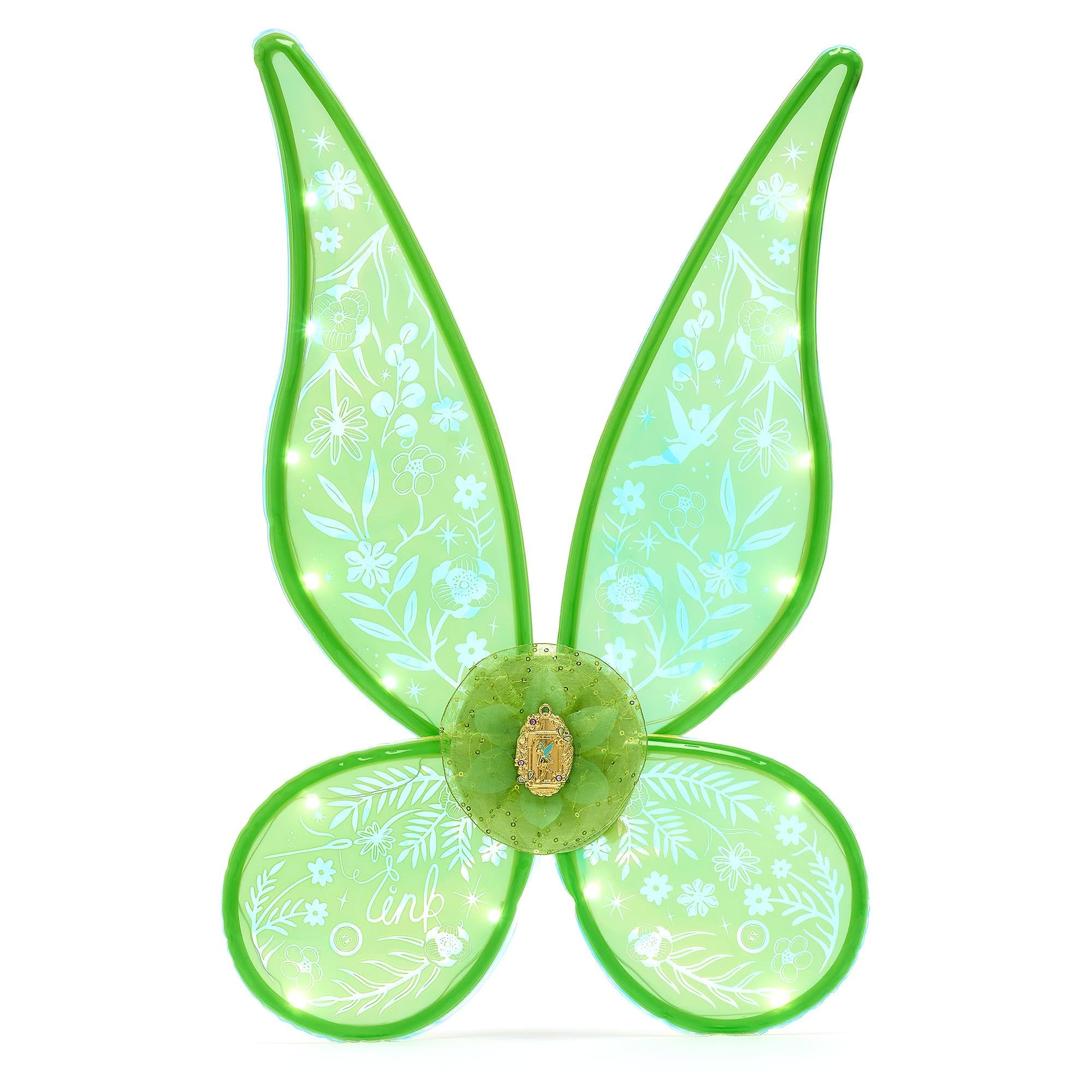 Disney Store Official Tinker Bell Wings for Kids, Peter Pan, Light-up Green Fairy Wings, Batteries Included