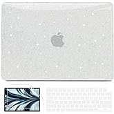 B BELK Compatible with MacBook Air 13 inch Case 2026 2025 2024 2023 2022 M4 M3 M2 A3240 A3113 A2681, Plastic Hard Shell+Keyboard Cover+Screen Skin for MacBook Air 13.6 inch Case, Shiny Colorful Clear