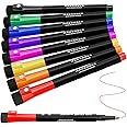 Marsrock Dry Erase Markers Fine Tip - 8 Count Colorful Low Odor Magnetic Whiteboard Markers with Eraser, 6 Magnets, 10 Push Pins & a Whiteboard Eraser for Kids School Supplies Calendar Boards Office