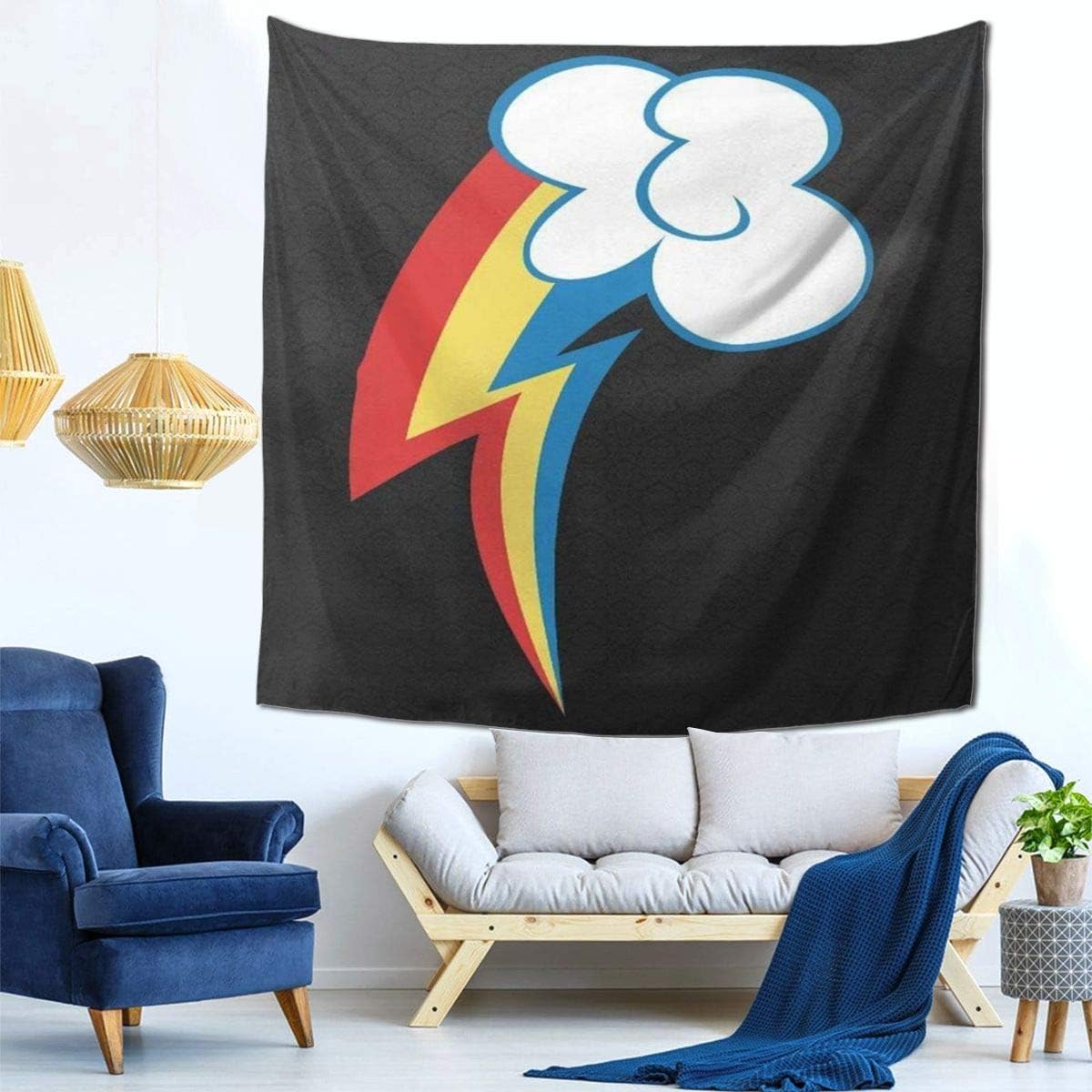 Tapestry Wall Hanging, Rainbow Dash Cutie Mark Interest Wall Tapestry, Hanging Tapestry, Tapestry Wall Art 59 x 59 Inch Home Decor