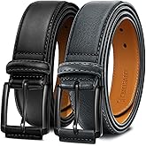 KEMISANT Men Belt 2Pack – Genuine Leather Belt for Men Dress Casual Golf Jeans 1 3/8"
