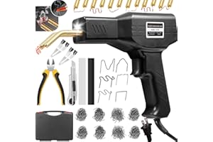 GHGUOLE 150W Upgraded Plastic Welder Kit,1000PCS Hot Stapler Welding Machine Car Bumper Repair Kit,2 in 1 Plastic Welder Soldering Gun with Weld Rods,6 Types Staples for Bumper/Kayak/Plastic Product Repairs