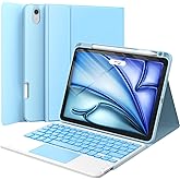 GreenLaw for iPad Air 11 inch Case with Keyboard (M2/2024) & iPad Air 5th/4th Gen 10.9 inch (2022/2020), 7-Color Backlit, Stain Resistant Case, Dual-Device Connection Keyboard with Trackpad, Blue