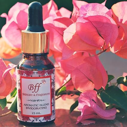 Bff Skincare & Fragrances Organic Essential Oil Blend with Geranium and Peppermint for Energizing. 15 Milliliters. 100% Natural and Certified Organic