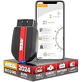 ANCEL BD200 OBD2 Scanner Bluetooth - Code Reader &amp; Check Engine Diagnostic Scan Tools with Car Battery Test, Exclusive App on iOS &amp; Android, Wireless OBDII Adapter Works for 1996 &amp; Newer Vehicles