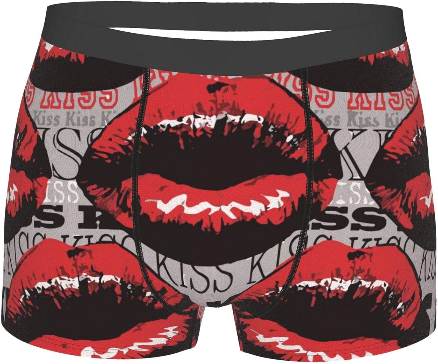 Mens Underwear Kiss Collage Teen Boxer Briefs Trunks Sport Training