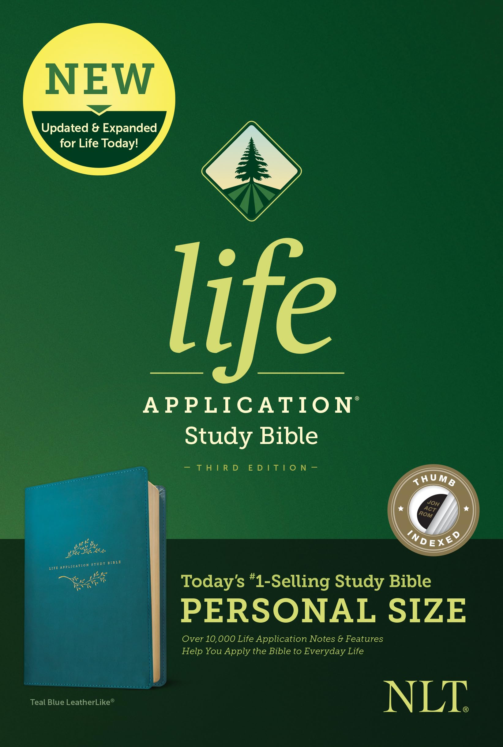 Tyndale NLT Life Application Study Bible, Third Edition, Personal Size (LeatherLike, Teal Blue, Indexed) – New Living Translation Bible, Personal Sized Study Bible to Carry with you Every Day Tyndale NLT Life Application Study Bible, Third Edition, Personal Size (LeatherLike, Teal Blue, Indexed) – New Living Translation Bible, Personal Sized Study Bible to Carry with you Every Day Imitation Le