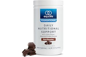 Equilife Daily Nutritional Support, All-in-One Multivitamin Meal Replacement, Pure Chocolate Flavor, 15G Plant Protein, Supports Overall Wellness Including Energy, Digestion, & Skin, 14 Servings Tub