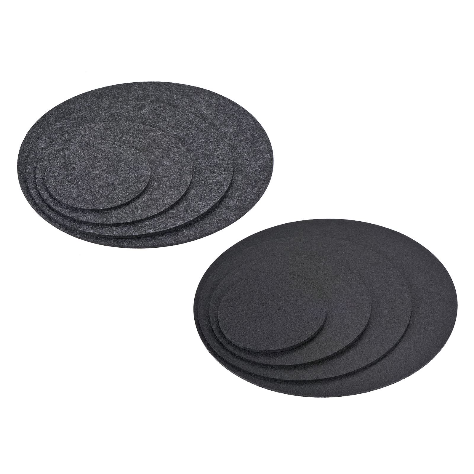 M METERXITY 16 Pack Planter Coasters Set Felt Round Flowerpot Drip Pad Mat Apply to Outdoor/Garden (4" 6" 8" 10", Black, Gray) — image 1