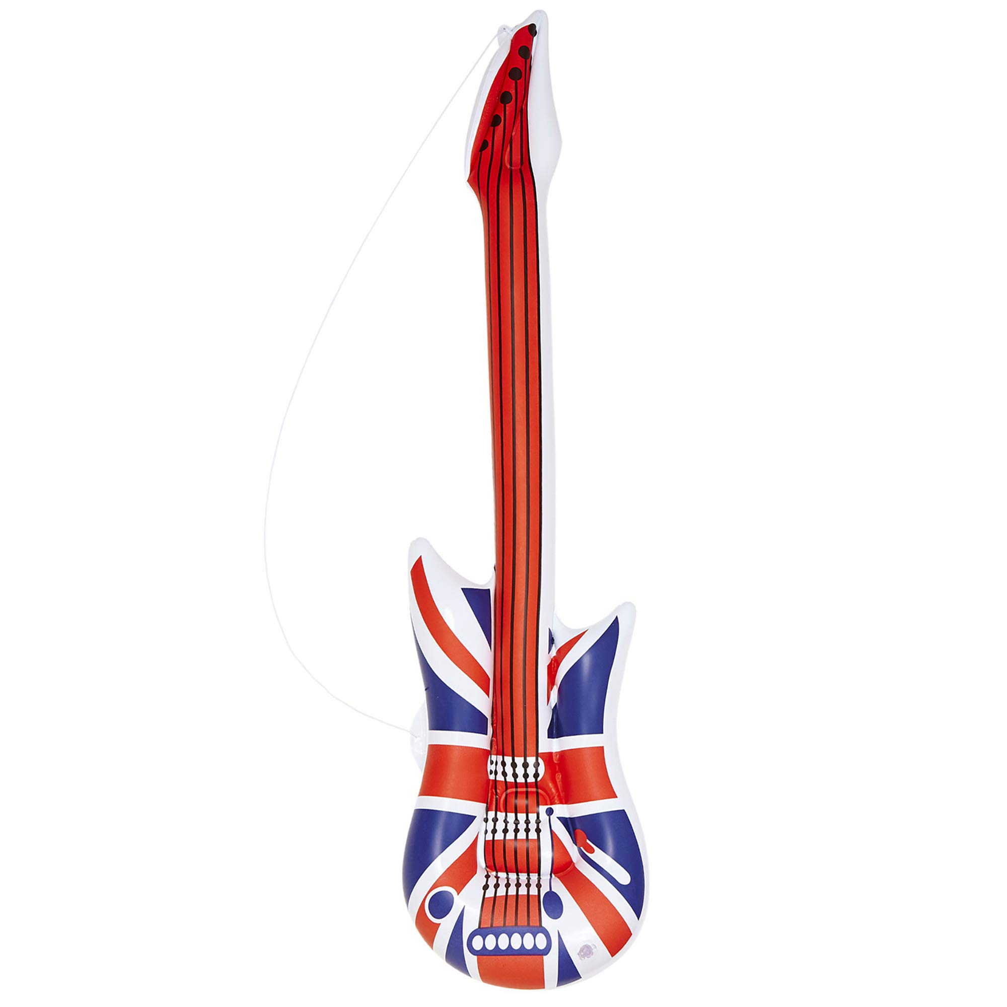 WIDMANN 23947 - Inflatable U.K. Guitar With Strap, Adult Unisex, Length 105 cm, United Kingdom, English, Rockstar, Pop Star, Punk, Musicians, Carnival, Theme Parties โ image 1