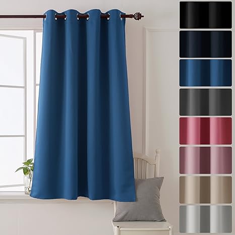 Deconovo Verdunkelungsvorhang Ösen Gardinen Schlafzimmer Vorhang Blickdicht 160x132 cm Blau