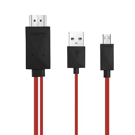 VAPIAO 5 poliges MHL zu HDMI Kabel für [Audio- und Bildübertragung] in Full HD Auflösung von [Micro USB] ideal für alle HTC O