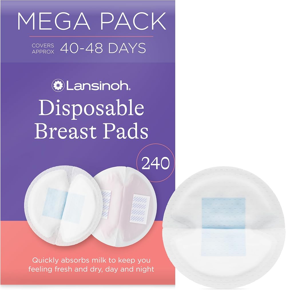 Lansinoh Breast Pads Maternity Disposable Ultra-Thin 240 Pack BlueLock