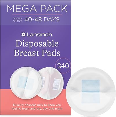 Lansinoh Breast Pads Maternity Disposable Ultra-Thin 240 Pack BlueLock