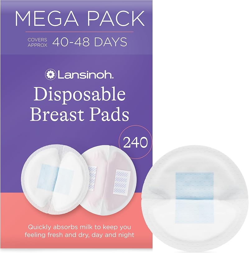 Lansinoh Breast Pads Maternity Disposable Ultra-Thin 240 Pack BlueLock