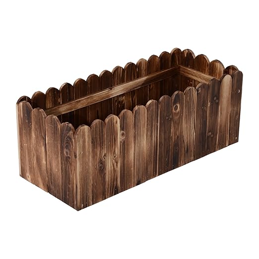 Outsunny Garden Flower Raised Bed Pot Wooden Outdoor Large Rectangle