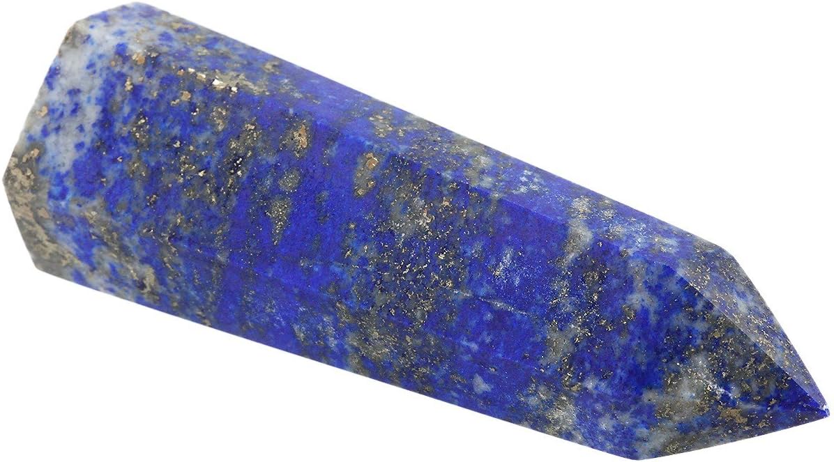 mookaitedecor Healing Crystals Point Wand Tumbled Faceted Prism Reiki Stone Meditation Decor,Natural Lapis Lazuli - Image 3