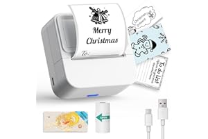 KNAON Bluetooth Sticker Printer with 1 Roll of Sticker Paper, Y2C Mini Sticker Maker Machine, Pocket Thermal Label Maker Machine with Tape for DIY, Notes, Label – Ideal Gift for Kids&Student, White