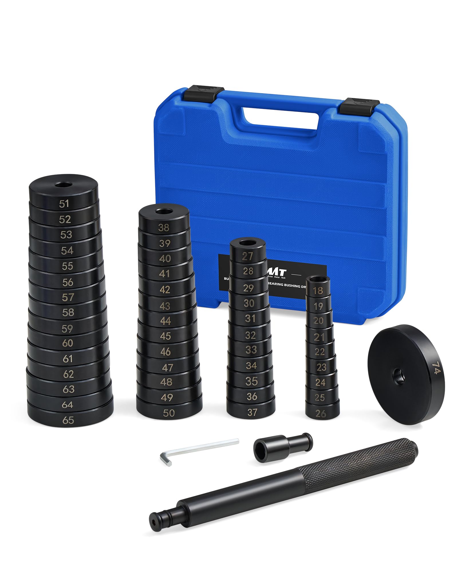 Photo 1 of Orion Motor Tech 52-in-1 Custom Bushing Driver Tool Set and Transmission Wheel Axle Bearing Race Seal Installer Remover, Bush Removal Puller Bearing Press Tool Kit