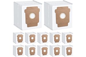 FENKABS 12-Pack Replacement Dust Bag Compatible with iRobot Roomba 2 Essential Q052, Roomba 104, 105 Vac, 105 Combo, Plus 405, Plus 505 Combo, Max 705 Vac Vacuum Cleaner, Disposable Vacuum Bags Accessories