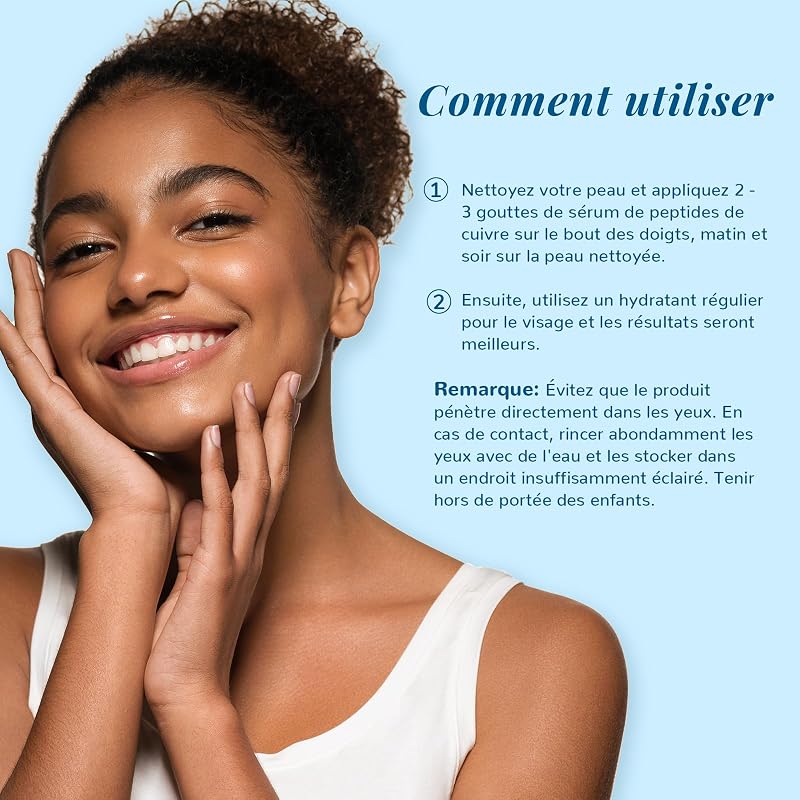 ANAiRUi Sérum de Peptides de Cuivre pour le Visage - Sérum Anti-Âge GHK-Cu - Réduit les Rides et les Ridules, Répare la Peau Prématurément Vieillie et Abîmée, 30 ml