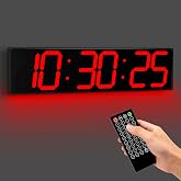 CHKSODA 28" Large Digital Wall Clock with Seconds, 164ft Visibility - Red | 6-Inch Big Digits, Remote Control, Auto Dimming, Countdown/Up Timer, for Gym, Office, Classroom, Warehouse.