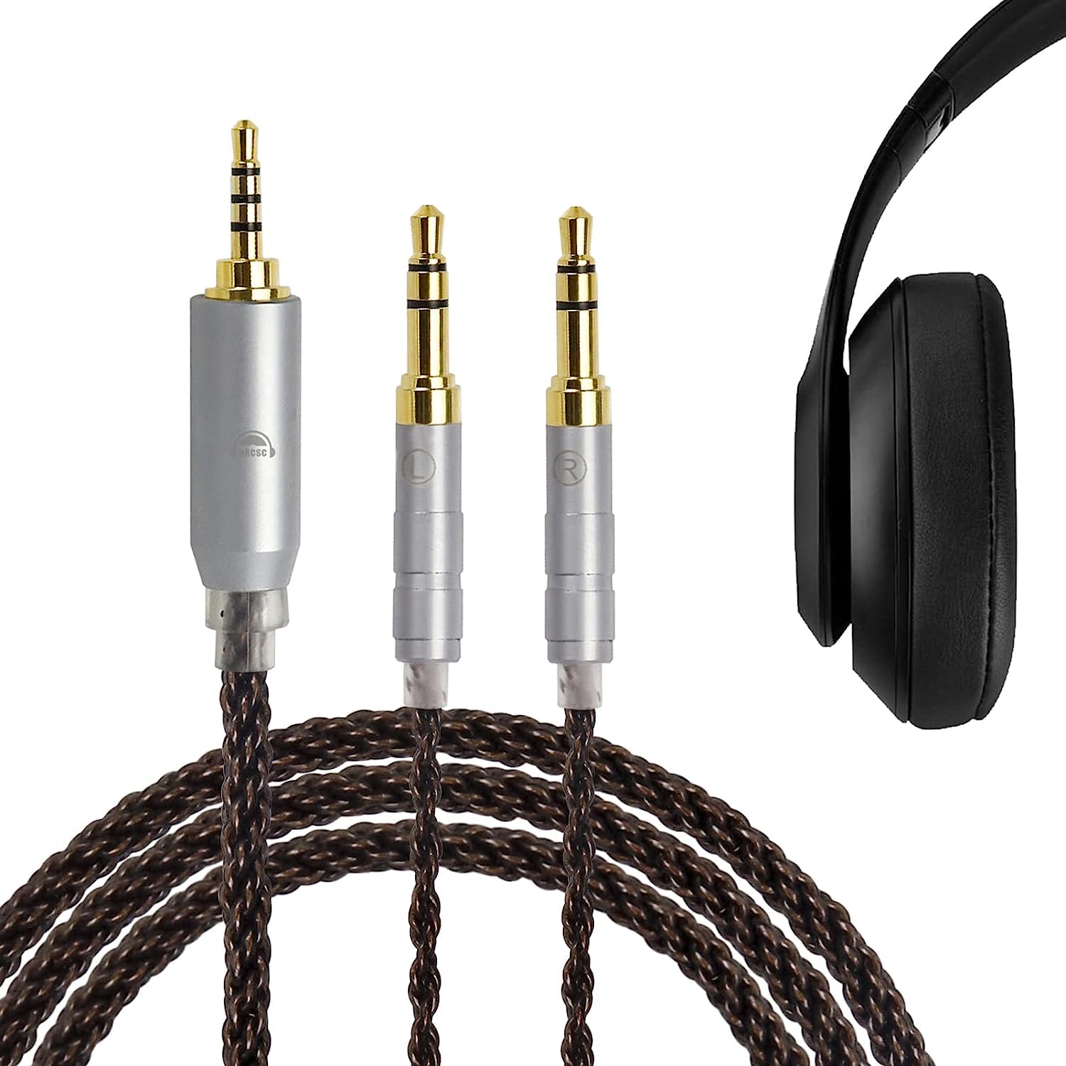 okcsc ZT8 Dual 3.5mm to 2.5mm Headphone Cable for Hifiman Sundara/ANANDA-BTHE4XX/HE-400i/560,8 Core OFC 3.5mm Headphones Extension Cable auxiliary cord for AK70 MKII/iBasso Audio DX120/150/FiiO BTR5