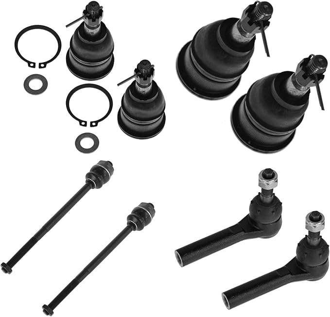 Upper Lower Ball Joint & Inner Outer Tie Rod Set of 8 for