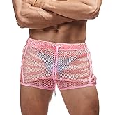 FIROTTII Mens Mesh Shorts Sexy Boxers See Through Boxers for Men