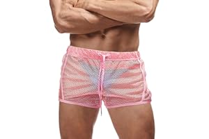 FIROTTII Mens Mesh Shorts Sexy Boxers See Through Boxers for Men