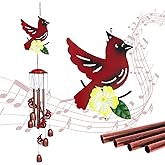 HONGLAND Wind Chimes for Outside,34" Hanging Metal Cardinal Windchimes Outdoor,Unique Memorial Wind Chimes for Mom/Grandma,Home Decorative Ornaments for Garden, Patio, Yard Decor