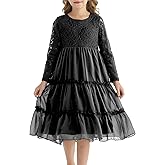 Woleroyir Girls Dresses Elegant Long Sleeve Lace Dress Kid Girl Clothes Size 5-11 Years