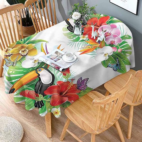 shirlyhome Oval Table Cover Tropical Table Cloth OilProof Native Australian Animals Tablecloth