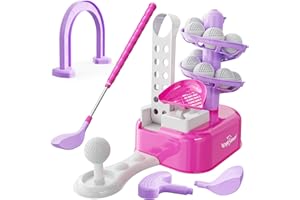 EagleStone Toddler Golf Set with Foot Pedal Launcher, Kids Golf Toy for Ages 3-8, Includes Adjustable Golf Club, 15 Balls & Golf Cart, Indoor&Outdoor Sports Gift for Boys and Girls
